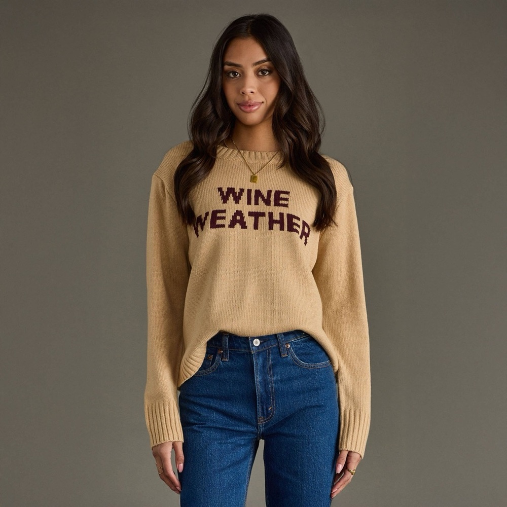 NWT Panache Apparel Wine Weather Tan Sweater